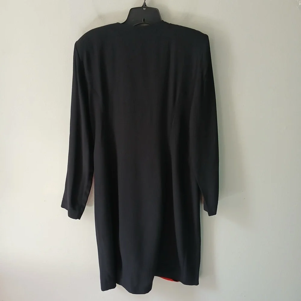 Vintage‎ 3131 1980's Women's Size 8 Midi Wrap Dress Gold Button Shoulder Pads